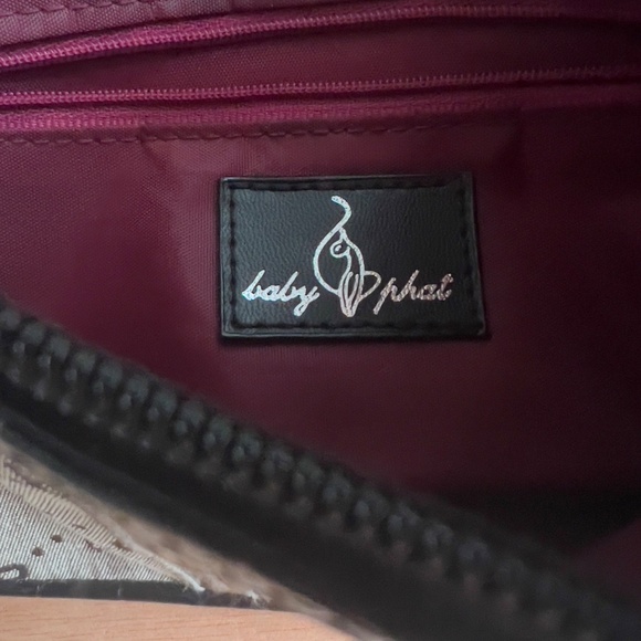 Baby Phat Y2K canvas signature shoulder bag baguette crescent lion head *flaw* - Picture 9 of 11